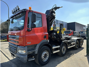 Hook lift truck, Crane truck DAF CF 85.410 8x4 HOOKLIFT + CRANE HIAB 244 EP-3 HIDUO - Radio - Rotator - RETARDER - EURO 4 - BIG AXLES HUB REDUCTION: picture 4