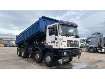 Tipper MAN 35.414 (6 CYLINDER / 8X6 / BIG AXLES / STEEL SUSP. / LAMES / GRAND PONT): picture 2