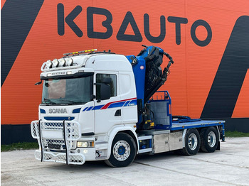 Dropside/ Flatbed truck, Crane truck Scania G 490 6x2 HMF 5020 K6 + JIB / RETARDER: picture 2