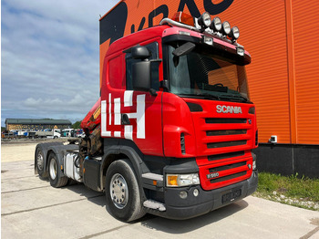 Dropside/ Flatbed truck, Crane truck Scania R 560 6x2 HMF2220 K4 / RETARDER: picture 4