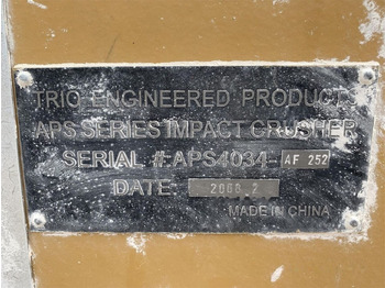 Impact crusher TRIO APS4034 Impact Crusher: picture 3 Impact crusher TRIO APS4034 Impact Crusher: picture 3