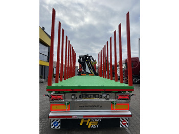 New Dropside/ Flatbed trailer for transportation of timber Hydrofast Przyczepa platforma 3 osiowa do przewozu drewna / 3-axle platform trailer for timber transport: picture 3