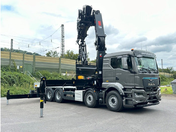 Dropside/ Flatbed truck, Crane truck MAN TGS 35.520 8x4 BL HIAB X-HiPro858E-8 & Jib150x-6: picture 2