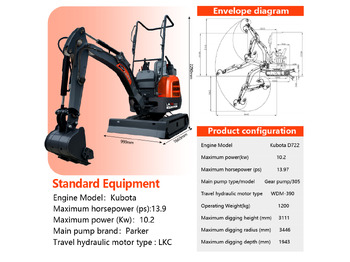 New Mini excavator LADYS LA16Pro Mini Excavator Digger Miniexcavadora EPA Kubota Engine Mini Excavator For Sale With Mini Excavator Attachment Set: picture 2