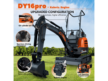 New Mini excavator LADYS LA16Pro Mini Excavator Digger Miniexcavadora EPA Kubota Engine Mini Excavator For Sale With Mini Excavator Attachment Set: picture 3