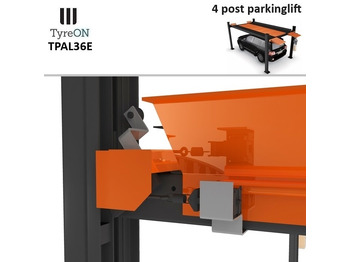 Garage equipment TPAL36E 4 post parking lift- 3.6T - Height 222 cm - 480 cm runways - Electric release - For indoor and outdoor use - 230V - Park 2 vehicles on top of each: picture 5