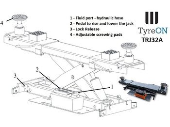 Garage equipment TRJ32A air hydraulic rolling jack 3.2T- Height adjustable adapters: picture 2