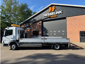 Autotransporter truck, Crane truck Mercedes-Benz Atego 818 Machinery transporter + Hiab Crane 288.360KM NL Truck: picture 2