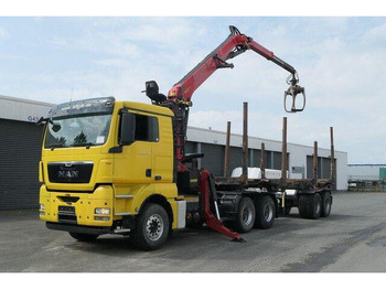 Timber truck MAN 26.540 TGX 6x4, Kombizug, Huttner LNZK 20: picture 2