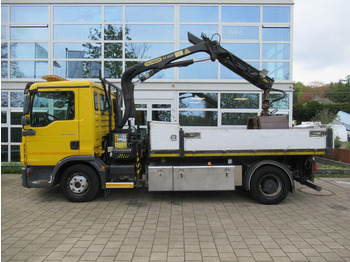 Dropside/ Flatbed truck, Crane truck MAN TGL 12.220 4x2 EEV 3-Z. W. Kipper + Palfinger Kr: picture 4