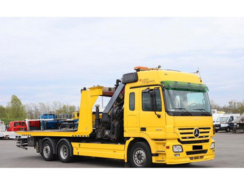 Autotransporter truck Mercedes-Benz Actros 2532 Vehicle transporter + crane Hiab 477EP-5 HiPro 6x2: picture 3