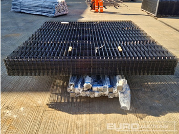 Construction equipment Unused Galvanised & Powder Coated Heavy Duty (5mm) Wire Mesh Fencing, 25 x H2.4m x W2.2m Panels, 26 x 60mm x 60mm x3m Posts, with Fittings (Black): picture 4