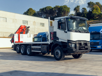 Dropside/ Flatbed truck, Crane truck RENAULT C460 E6 (Platform): picture 2