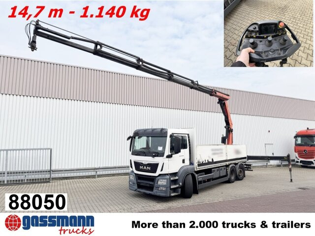MAN TGS 26.400 6x2-4 LL, Navi, Lenk-/Liftachse, - Dropside/ Flatbed truck, Crane truck: picture 1 MAN TGS 26.400 6x2-4 LL, Navi, Lenk-/Liftachse, - Dropside/ Flatbed truck, Crane truck: picture 1