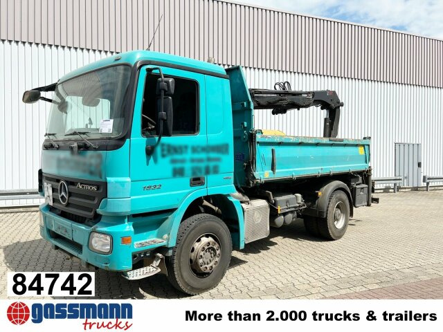 Mercedes-Benz Actros 1832 K 4x2 mit Heckkran Hiab XS 099ES-2 - Tipper, Crane truck: picture 1 Mercedes-Benz Actros 1832 K 4x2 mit Heckkran Hiab XS 099ES-2 - Tipper, Crane truck: picture 1