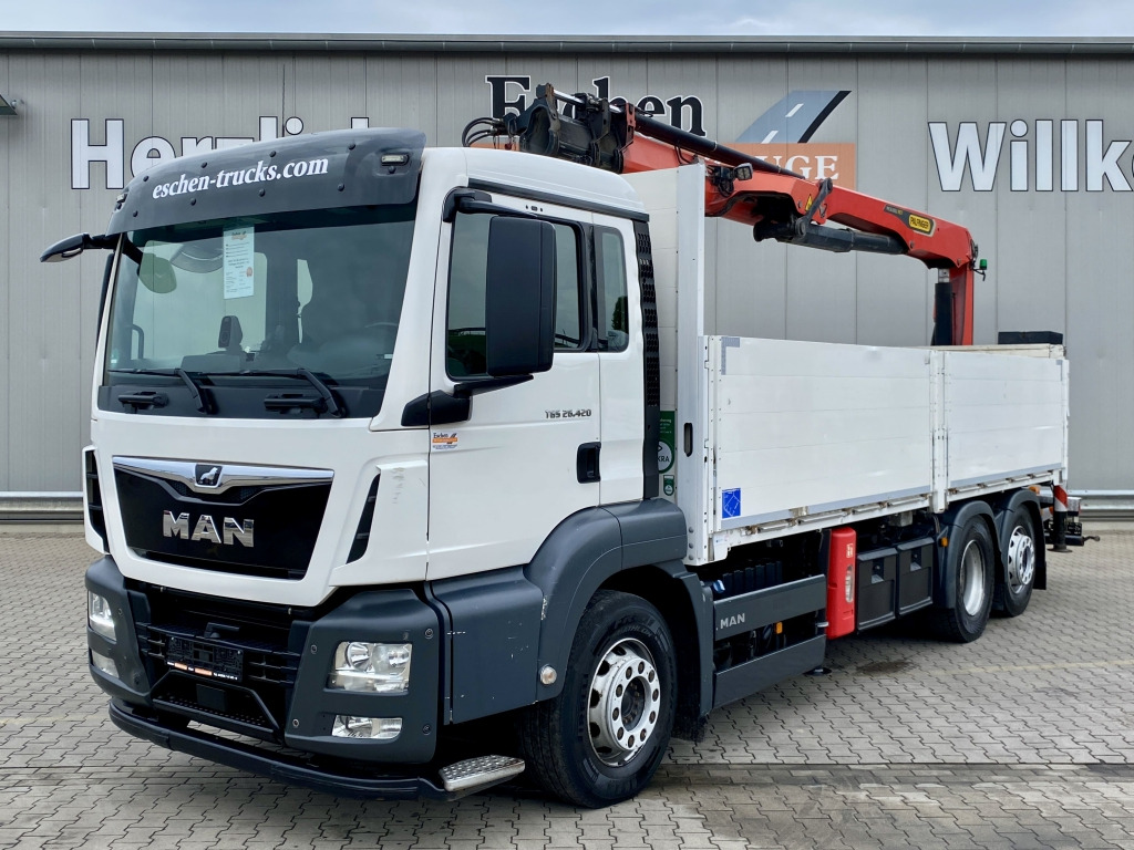 MAN TGS 26.420 6x2-4 LL / Palfinger PK 26.001 L Tec Heckkran - Dropside/ Flatbed truck, Crane truck: picture 1 MAN TGS 26.420 6x2-4 LL / Palfinger PK 26.001 L Tec Heckkran - Dropside/ Flatbed truck, Crane truck: picture 1