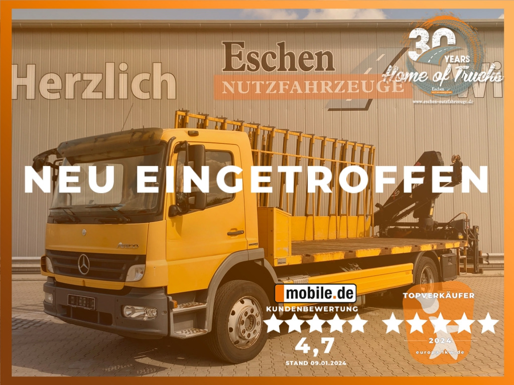 Mercedes-Benz 1224 L Atego / HIAB-Kran / Glastransporter - Dropside/ Flatbed truck, Crane truck: picture 1 Mercedes-Benz 1224 L Atego / HIAB-Kran / Glastransporter - Dropside/ Flatbed truck, Crane truck: picture 1