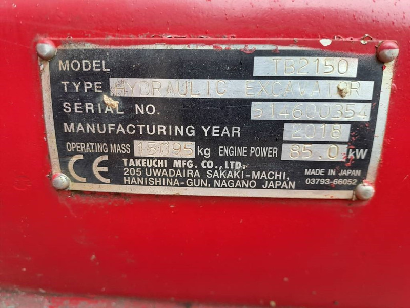 Crawler excavator Takeuchi TB 2150: picture 12