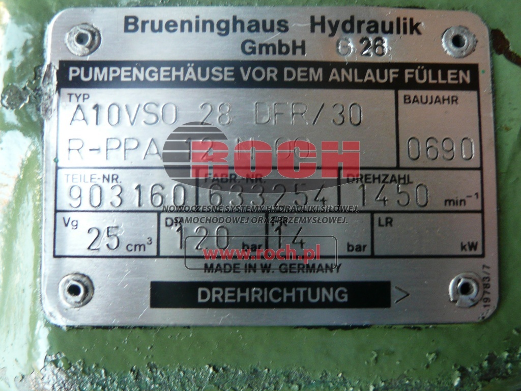 BRUENINGHAUS HYDROMATIK A10VSO28DFR/30R-PPA12N00 903160 - Hydraulic pump: picture 2 BRUENINGHAUS HYDROMATIK A10VSO28DFR/30R-PPA12N00 903160 - Hydraulic pump: picture 2