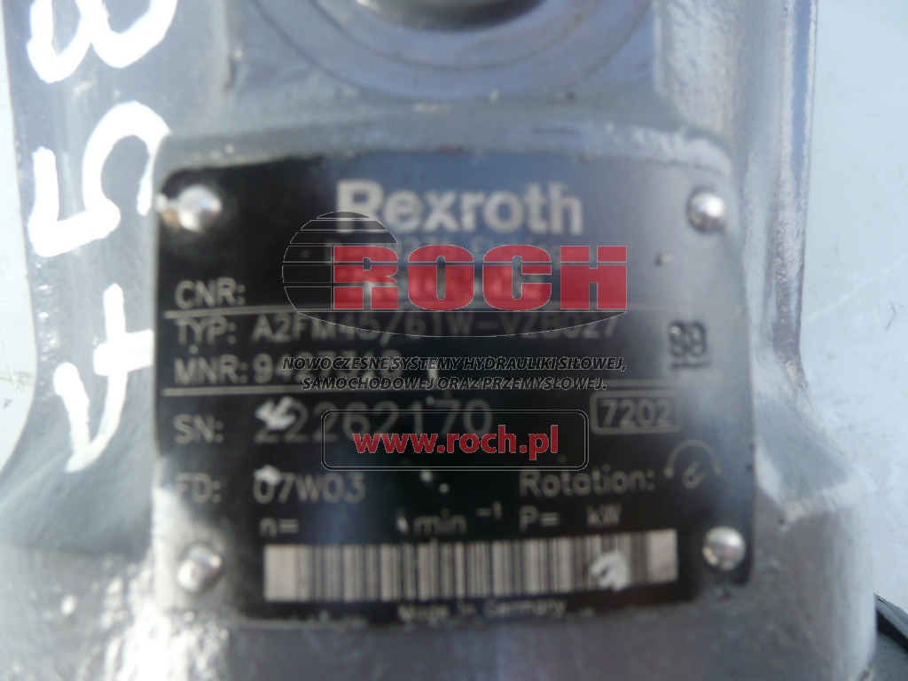 REXROTH A2FM45/61W-VZB027 9427318 - Hydraulic motor: picture 1 REXROTH A2FM45/61W-VZB027 9427318 - Hydraulic motor: picture 1