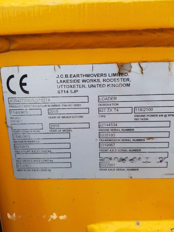 JCB 427 ZXT4 - Wheel loader: picture 4 JCB 427 ZXT4 - Wheel loader: picture 4