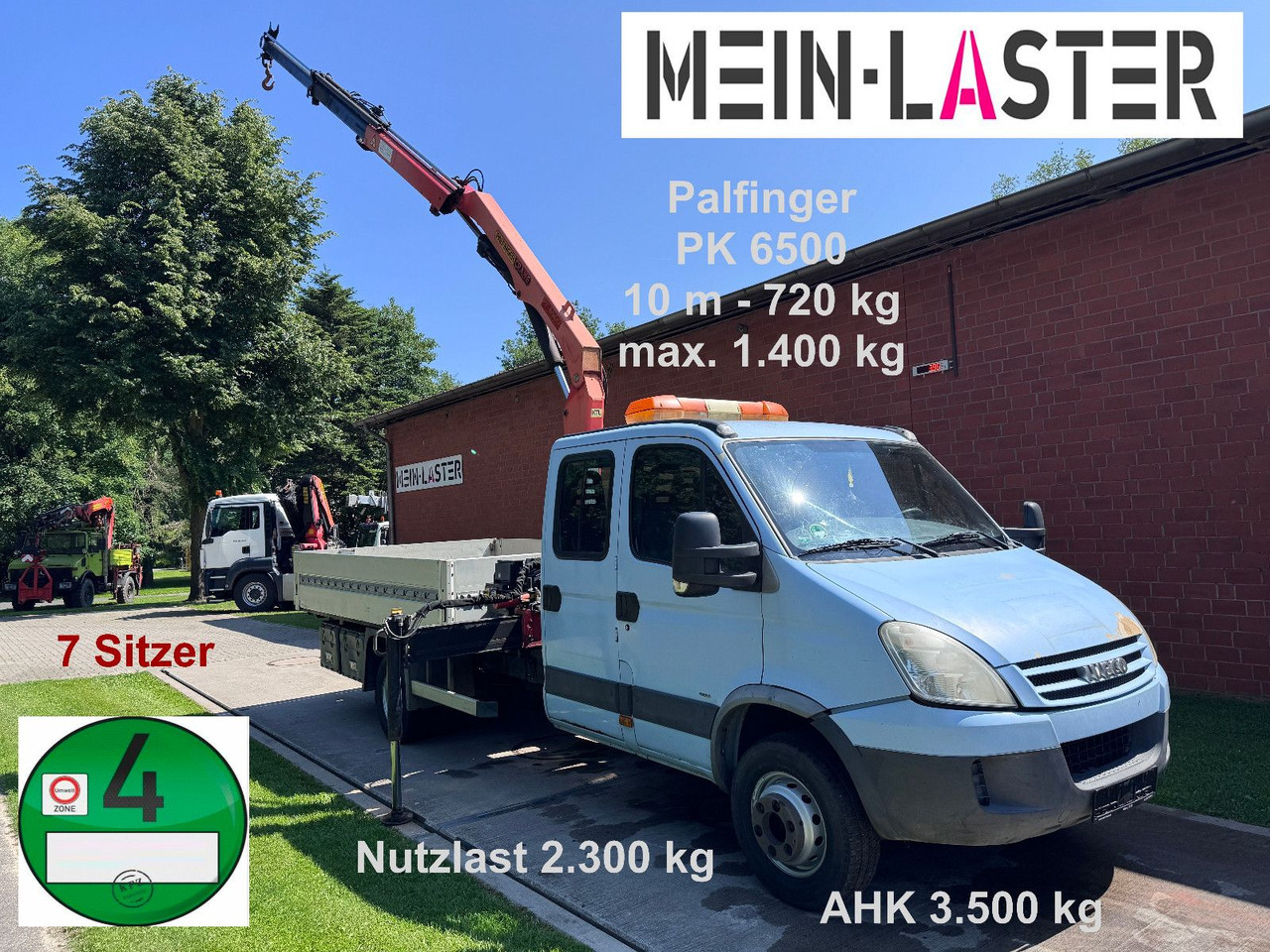 Iveco 65C180 3.0d Palfinger PK 6500 7 Sitzer - Open body delivery van, Combi van: picture 1 Iveco 65C180 3.0d Palfinger PK 6500 7 Sitzer - Open body delivery van, Combi van: picture 1