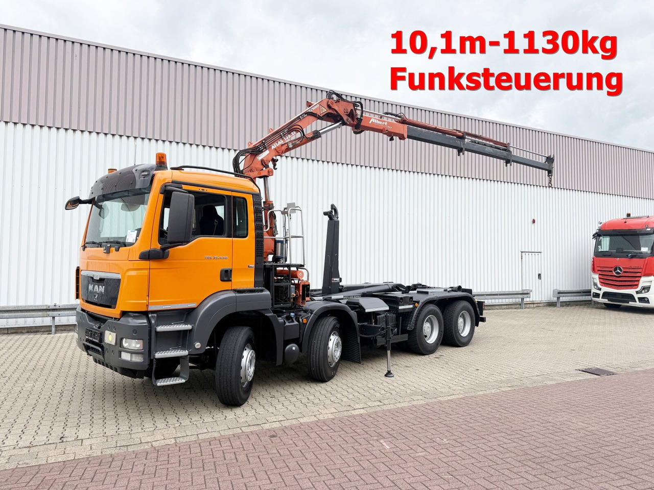 MAN TGS 35.440 8x4 BL TGS 35.440 8x4 BL, Meiller 19.62, Atlas Kran 135.2-A3, Funk - Hook lift truck, Crane truck: picture 1 MAN TGS 35.440 8x4 BL TGS 35.440 8x4 BL, Meiller 19.62, Atlas Kran 135.2-A3, Funk - Hook lift truck, Crane truck: picture 1
