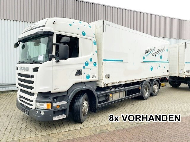 Scania R450 LB 6x2-4 R450 LB 6x2-4 Getränkekoffer, Retarder, Lift-/Lenkachse, Stapleraufnahme - Box truck: picture 1 Scania R450 LB 6x2-4 R450 LB 6x2-4 Getränkekoffer, Retarder, Lift-/Lenkachse, Stapleraufnahme - Box truck: picture 1