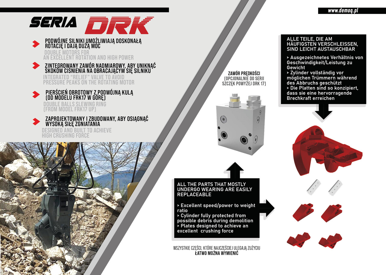 DEMOQ DRK10 Hydraulic Rotating Pulveriser Crusher 1000 KG - Demolition shears for Excavator: picture 4 DEMOQ DRK10 Hydraulic Rotating Pulveriser Crusher 1000 KG - Demolition shears for Excavator: picture 4