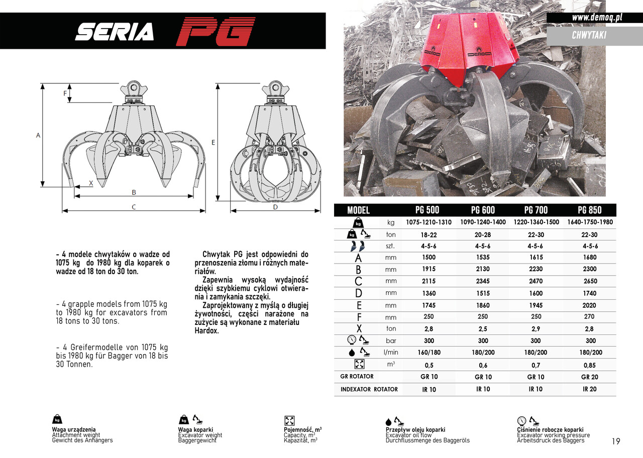 DEMOQ PG500 Hydraulic Polyp -grab - Grapple for Construction machinery: picture 5 DEMOQ PG500 Hydraulic Polyp -grab - Grapple for Construction machinery: picture 5