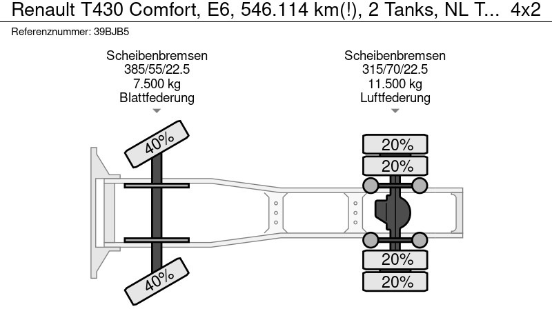 Tractor unit Renault T430 Comfort, E6, 546.114 km(!), 2 Tanks, NL Truck TOP!: picture 19 Tractor unit Renault T430 Comfort, E6, 546.114 km(!), 2 Tanks, NL Truck TOP!: picture 19
