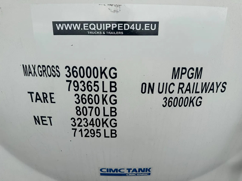 Tank container CIMC 20FT ISO / 25.020L-1-COMP. / L4BN / UN Portable / T11 / test: 09-2027: picture 14