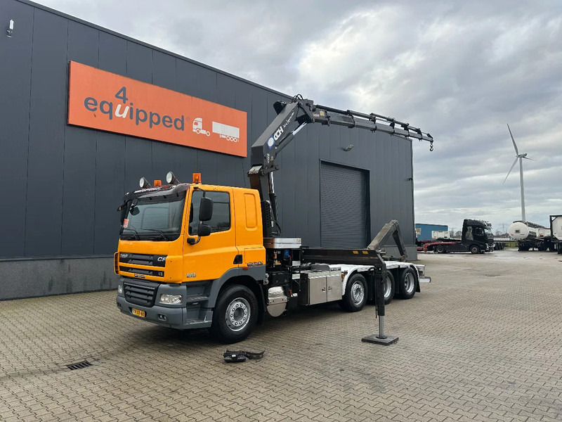 DAF CF 85.410 8x2 / HMF 3000 K6 crane (30T/m 6x extendable) + remote / HYVALIFT 26Tkg HOOK, / EURO-5 / NL-TRUCK - Hook lift truck, Crane truck: picture 1 DAF CF 85.410 8x2 / HMF 3000 K6 crane (30T/m 6x extendable) + remote / HYVALIFT 26Tkg HOOK, / EURO-5 / NL-TRUCK - Hook lift truck, Crane truck: picture 1
