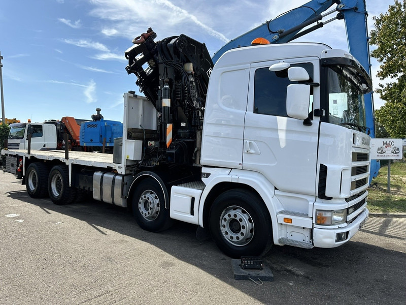 Scania 114C-380 8x4 + CRANE HIAB 700 E-5 - PLATFORM 6m80 + TWISTLOCKS - MANUAL - RETARDER - STEEL SPRING / BIG AXLE HUB REDUCTION - AP ACHSEN - Crane truck: picture 1 Scania 114C-380 8x4 + CRANE HIAB 700 E-5 - PLATFORM 6m80 + TWISTLOCKS - MANUAL - RETARDER - STEEL SPRING / BIG AXLE HUB REDUCTION - AP ACHSEN - Crane truck: picture 1