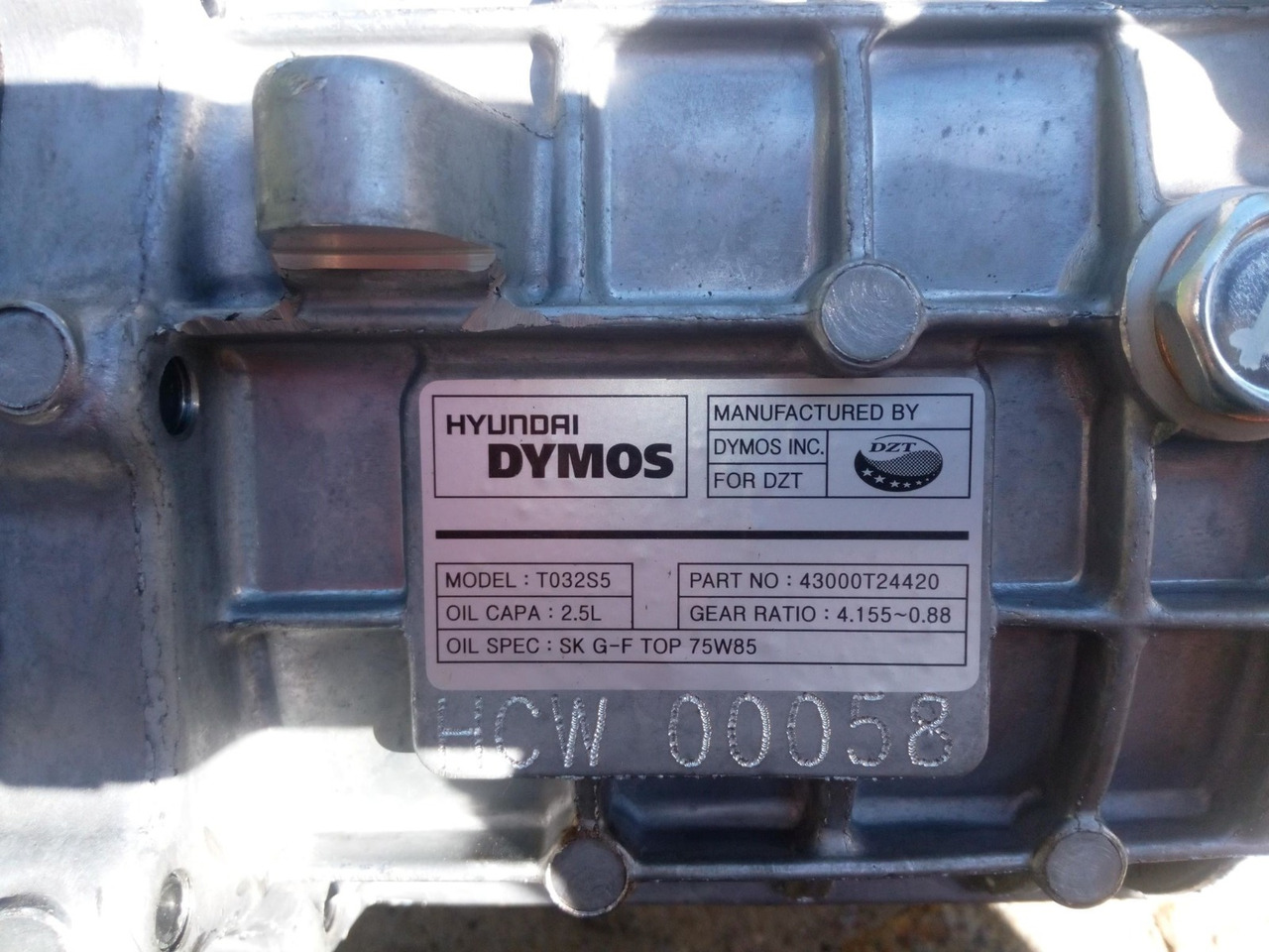 HYUNDAI DYMOS T032S5 - Gearbox for Truck: picture 4 HYUNDAI DYMOS T032S5 - Gearbox for Truck: picture 4