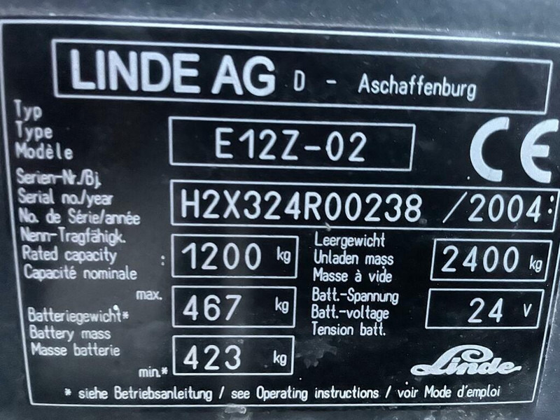 Linde E12 - Electric forklift: picture 2 Linde E12 - Electric forklift: picture 2