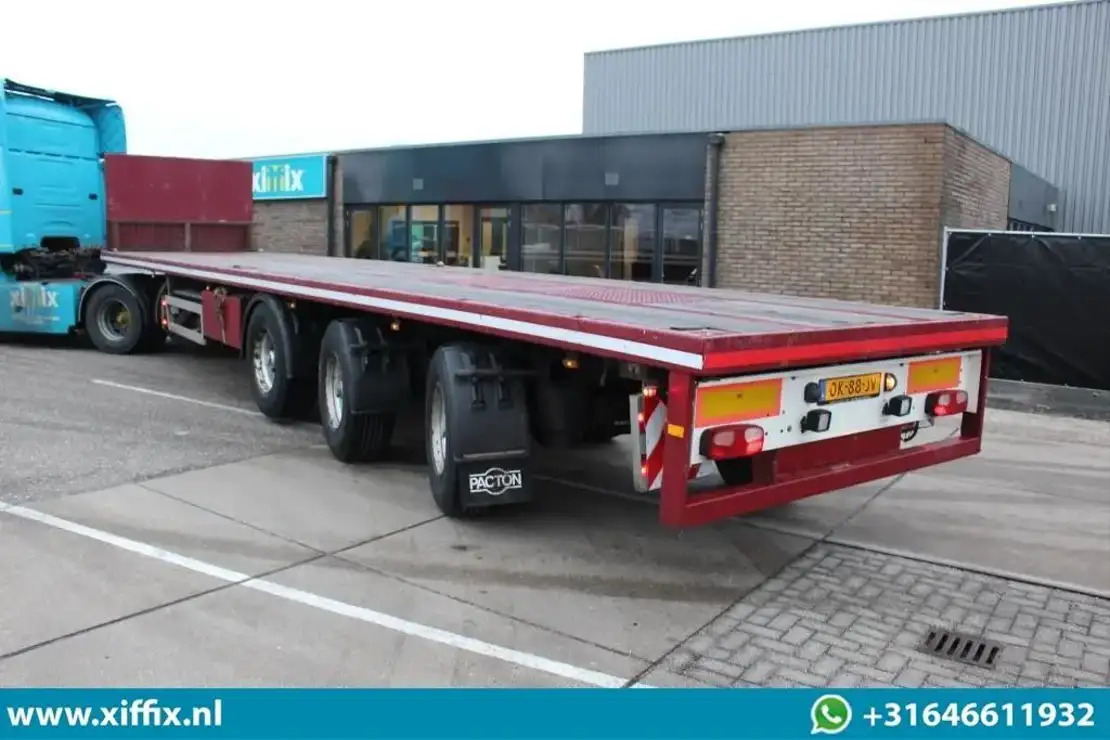 Pacton 3-ass. Vlakke oplegger / 2x gestuurd / 13647 - Dropside/ Flatbed semi-trailer: picture 3 Pacton 3-ass. Vlakke oplegger / 2x gestuurd / 13647 - Dropside/ Flatbed semi-trailer: picture 3