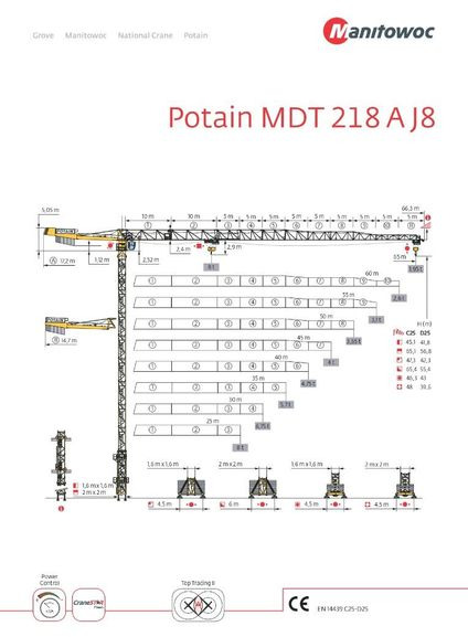 Potain MDT 218 A J 8 - Tower crane: picture 1 Potain MDT 218 A J 8 - Tower crane: picture 1