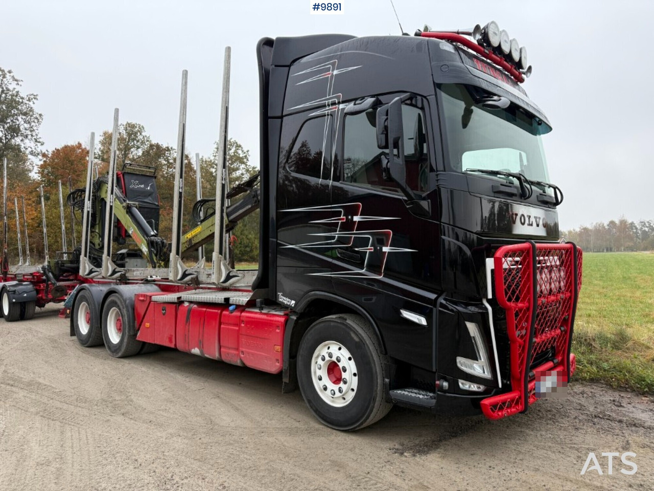 Timber truck, Crane truck Volvo FH64 R Timber truck, trailer and crane: picture 7