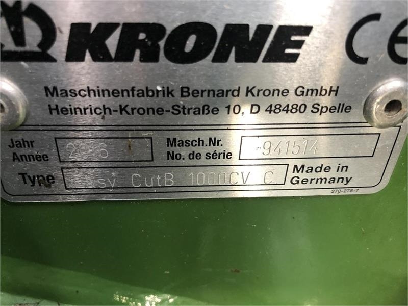 Krone EasyCut B 1000 CV - Harvester: picture 5 Krone EasyCut B 1000 CV - Harvester: picture 5
