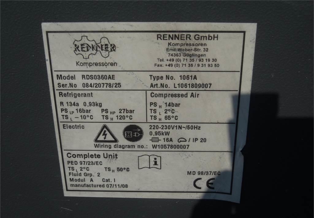INNE OSUSZACZ ZIĘBNICZY RENNER RDS0360 6,08M3 - Air compressor: picture 2 INNE OSUSZACZ ZIĘBNICZY RENNER RDS0360 6,08M3 - Air compressor: picture 2