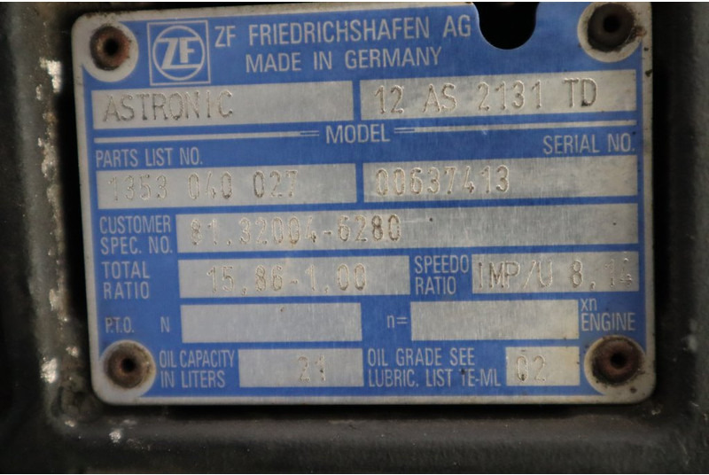 MAN 12AS2131DD + INT2 81.32004-6280 - Spare parts for Truck: picture 5 MAN 12AS2131DD + INT2 81.32004-6280 - Spare parts for Truck: picture 5