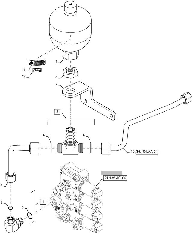 New Holland T6090 Hydroakumulator 0.75l 87730802 - Hydraulics for Agricultural machinery: picture 1 New Holland T6090 Hydroakumulator 0.75l 87730802 - Hydraulics for Agricultural machinery: picture 1