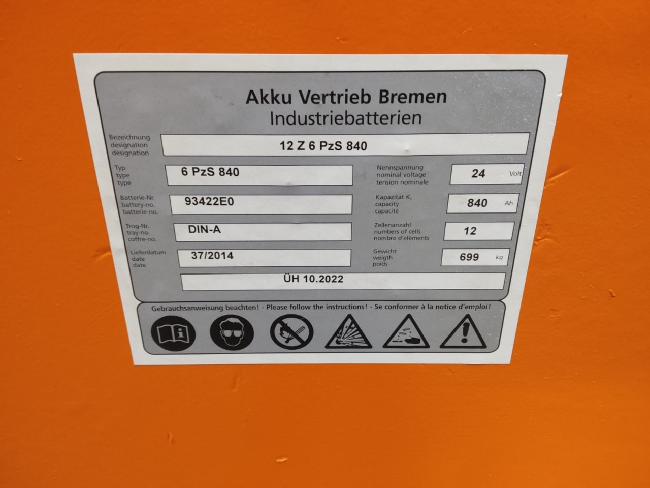AVB 24V 840Ah - Battery for Material handling equipment: picture 2 AVB 24V 840Ah - Battery for Material handling equipment: picture 2