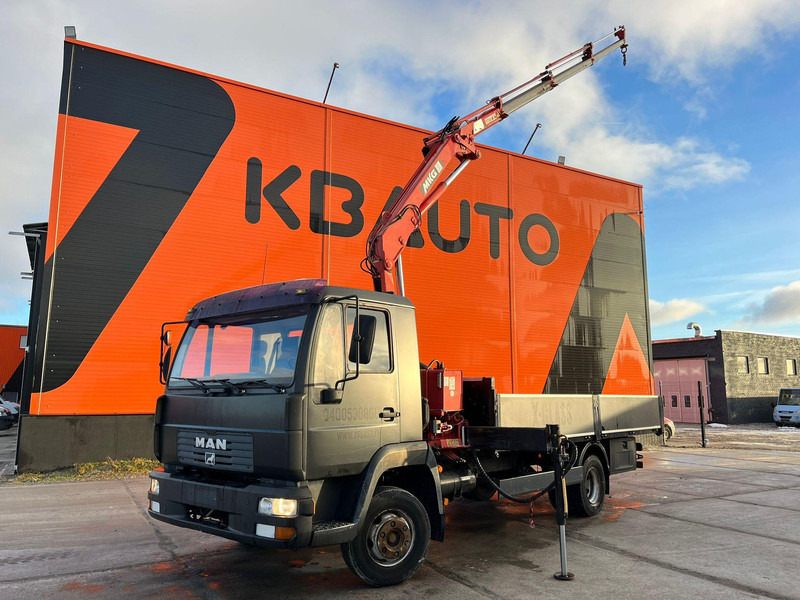 MAN LE 10.180 4x2 MKG HLK71 / PLATFORM L=5002 mm - Dropside/ Flatbed truck, Crane truck: picture 1 MAN LE 10.180 4x2 MKG HLK71 / PLATFORM L=5002 mm - Dropside/ Flatbed truck, Crane truck: picture 1