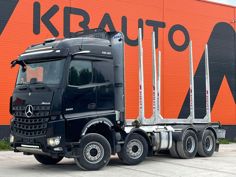 Timber truck, Crane truck for transportation of timber Mercedes-Benz Arocs 3263 8x4 FULL STEEL: picture 1