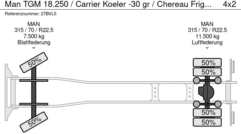 MAN TGM 18.250 / Carrier Koeler -30 gr / Chereau Frigobox / Laadklep / APK 06-26 leasing MAN TGM 18.250 / Carrier Koeler -30 gr / Chereau Frigobox / Laadklep / APK 06-26: picture 20