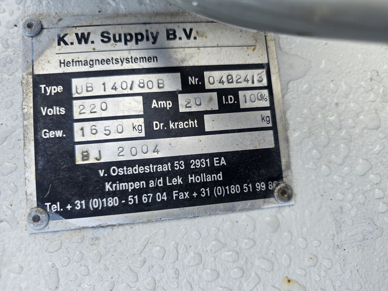 Kw supply schrootmagneet scrap magnet sennebogen fuchs liebherr lh - Attachment for Construction machinery: picture 5 Kw supply schrootmagneet scrap magnet sennebogen fuchs liebherr lh - Attachment for Construction machinery: picture 5