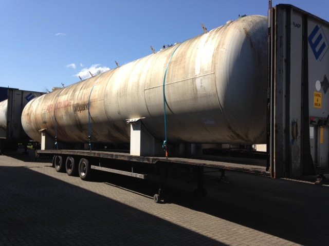 Visser Gastank 100m3(50ton) - Gas, Gaz, LPG, GPL, Propane, Butane tank ±65 ton according standard norms Used tank- on flatbed trailer ID 1.022 - Construction machinery: picture 2 Visser Gastank 100m3(50ton) - Gas, Gaz, LPG, GPL, Propane, Butane tank ±65 ton according standard norms Used tank- on flatbed trailer ID 1.022 - Construction machinery: picture 2