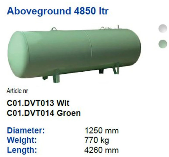 De Visser Propaan/Butaan LPG tank 4850 L (2,43 ton) Gastank, Gas, Gaz, LPG, GPL, Propane, Butane Ø 1250 including tank fittings - Fuel tank: picture 4 De Visser Propaan/Butaan LPG tank 4850 L (2,43 ton) Gastank, Gas, Gaz, LPG, GPL, Propane, Butane Ø 1250 including tank fittings - Fuel tank: picture 4